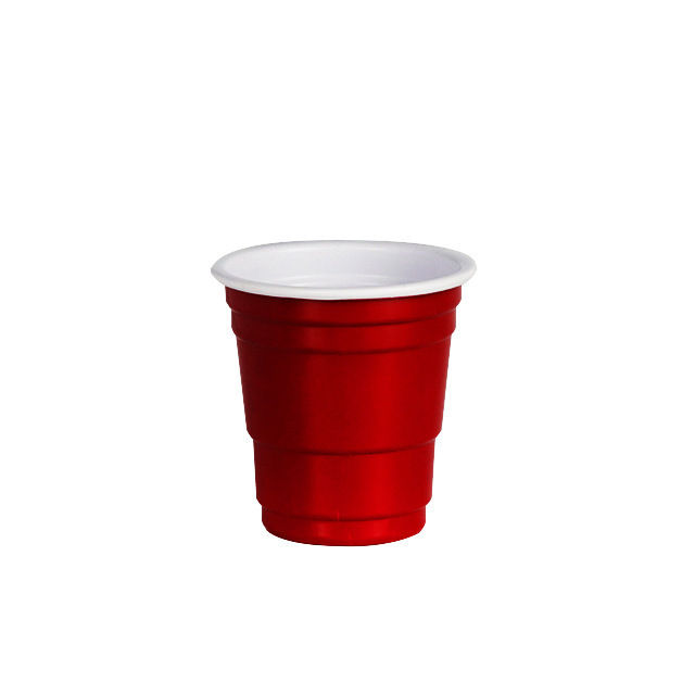 Premium 2 oz Mini Red Shot Glasses Disposable Plastic Party Cups for Jello Shots and Tasting