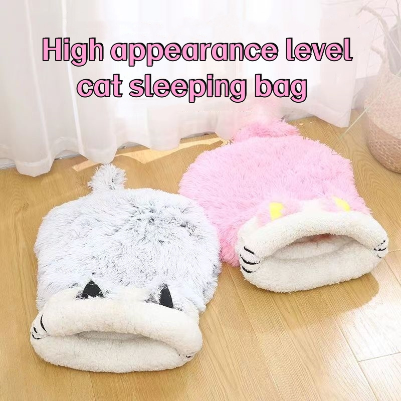 New Design Cat Plush Sleeping Dog Cat Stuffed Home Decoration Breathing Pet sleeping bag warm Pet Cats bed