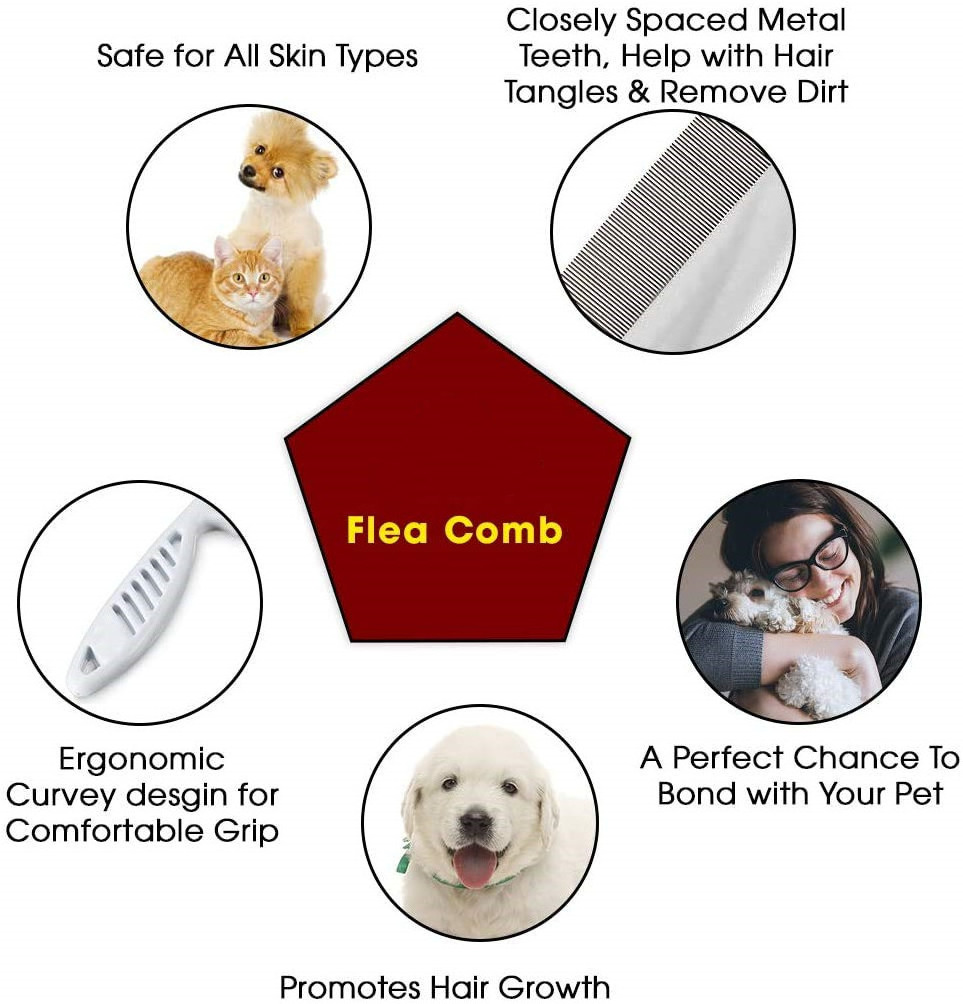 Pet Hair Grooming Pet Soft Animal Care Comb Stainless Steel Grooming Comb For Cats