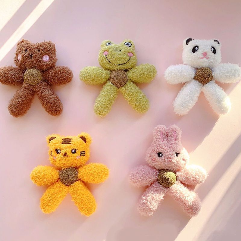 Cartoon plush cat toy grinding teeth clean teeth bite resistant fun Cat Plush Toys Stuffed Puppy Chew Toys attach Catnip