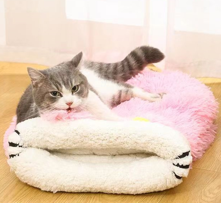 New Design Cat Plush Sleeping Dog Cat Stuffed Home Decoration Breathing Pet sleeping bag warm Pet Cats bed