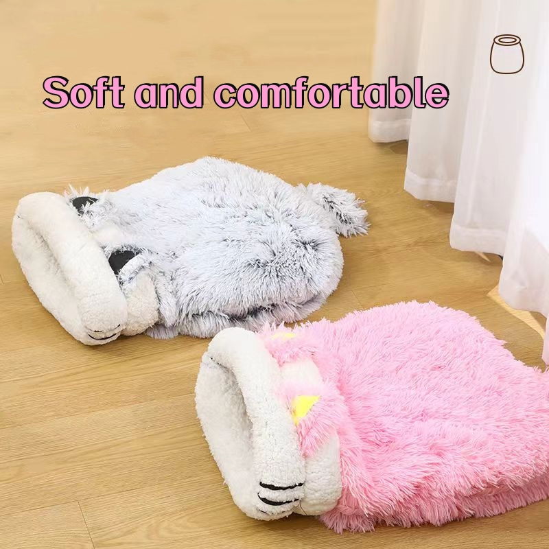 New Design Cat Plush Sleeping Dog Cat Stuffed Home Decoration Breathing Pet sleeping bag warm Pet Cats bed