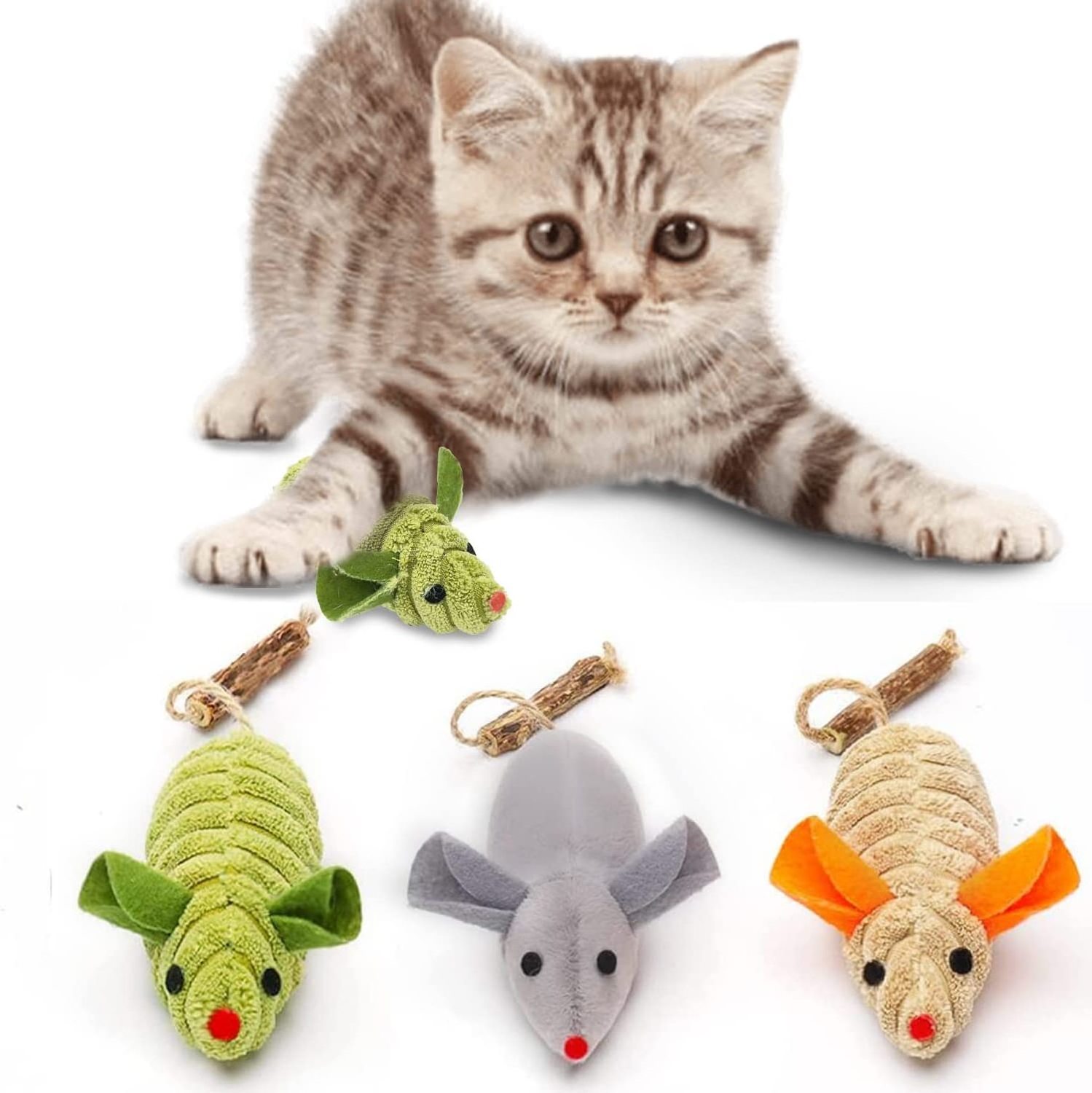 Catnip Toy Plush Cat Chew Interactive Toys Cat Mice and Animals Toys for Cats and Kittens Pet Supplies