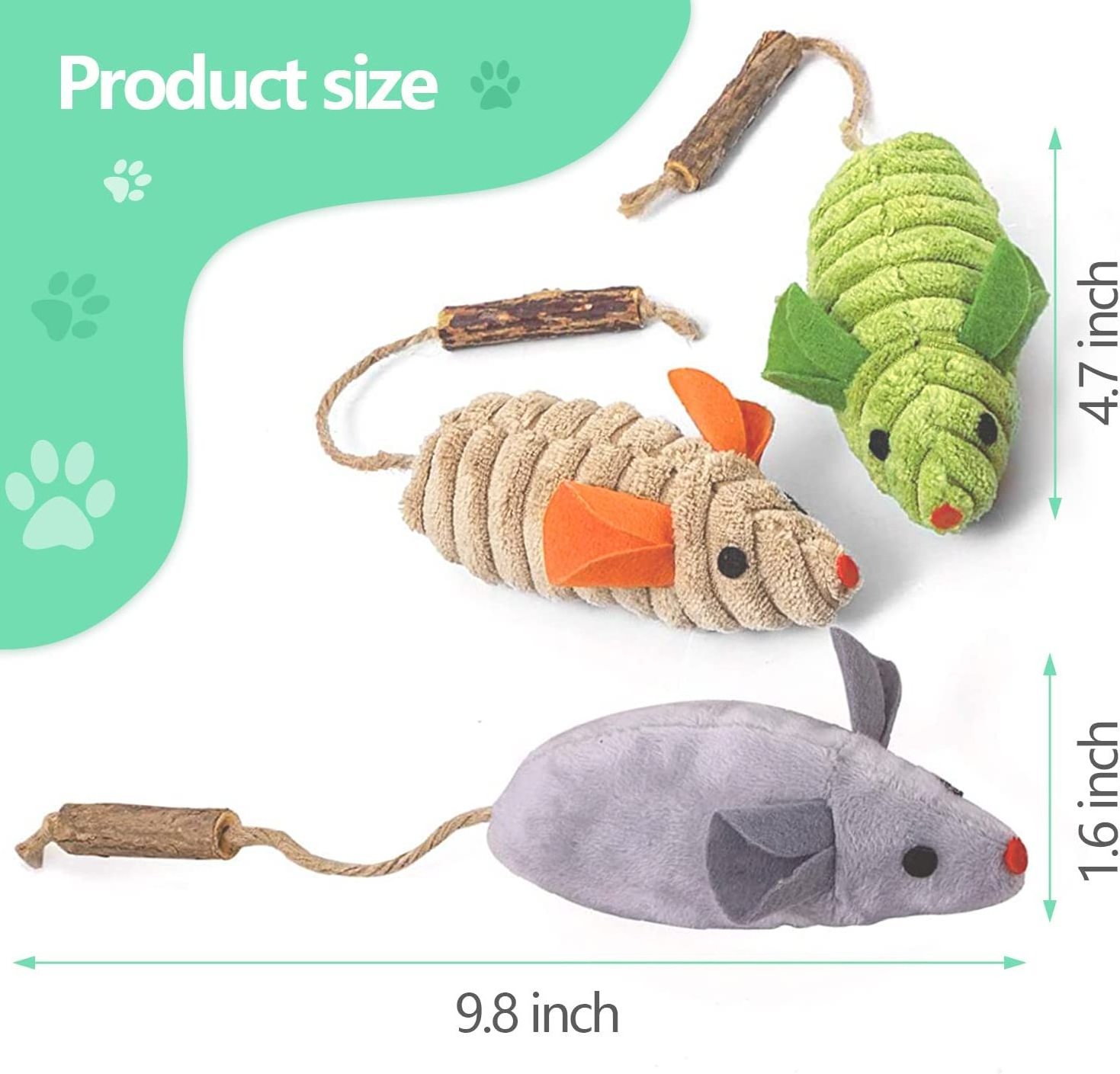 Catnip Toy Plush Cat Chew Interactive Toys Cat Mice and Animals Toys for Cats and Kittens Pet Supplies