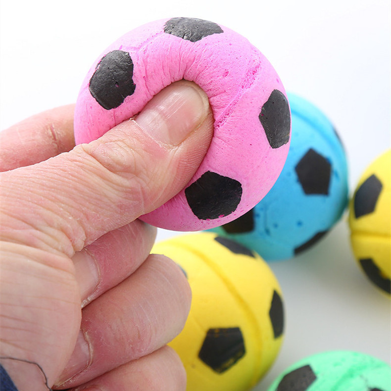 colorful Silicone foam Golf and Soccer cat sponge ball toys for cats chew Scratching Play Interactive Cat balls toy