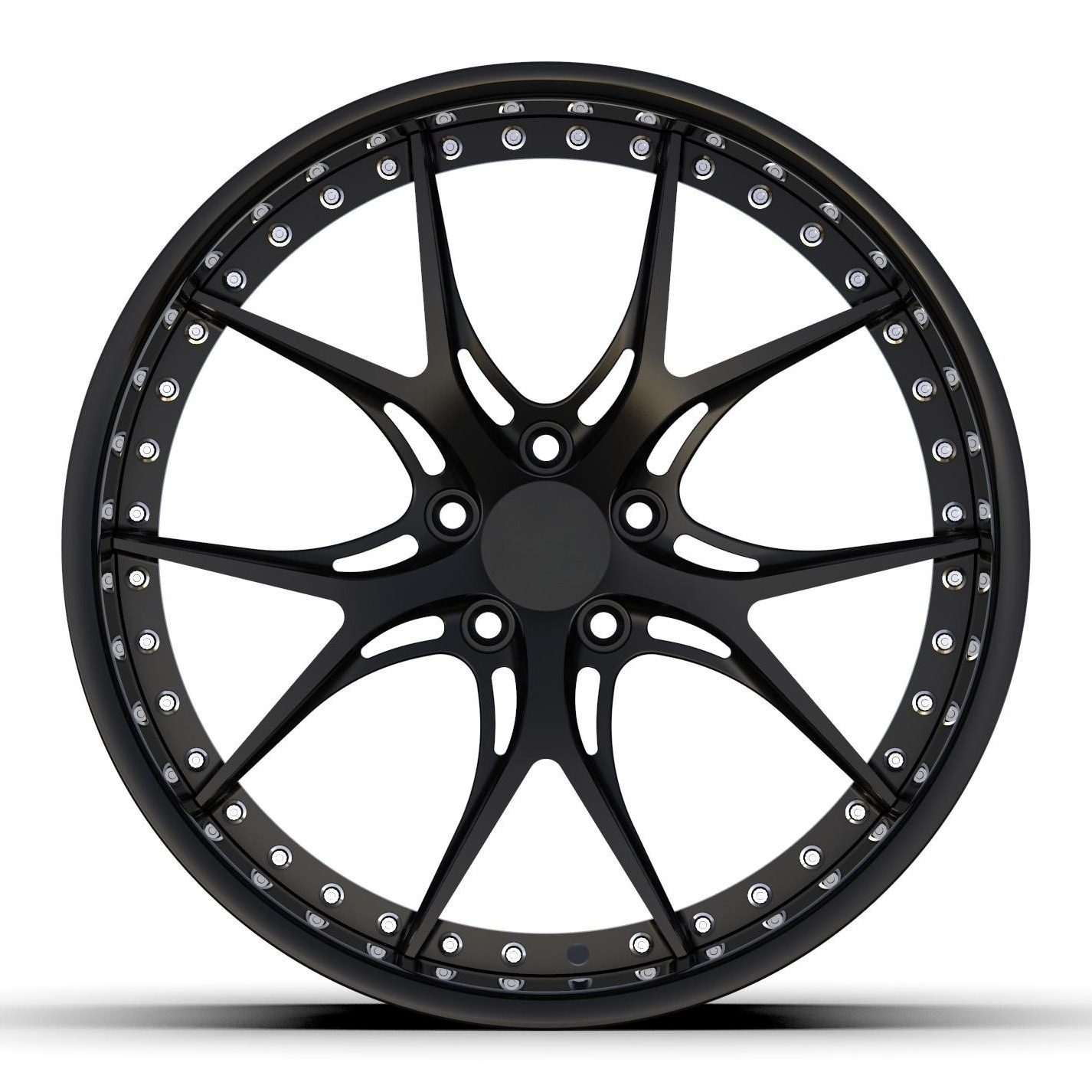 gloss black barrel matt black paint center chrome rivet Customized  2 Piece Forged Alloy Wheels fit for Mitsubishi 3000GT