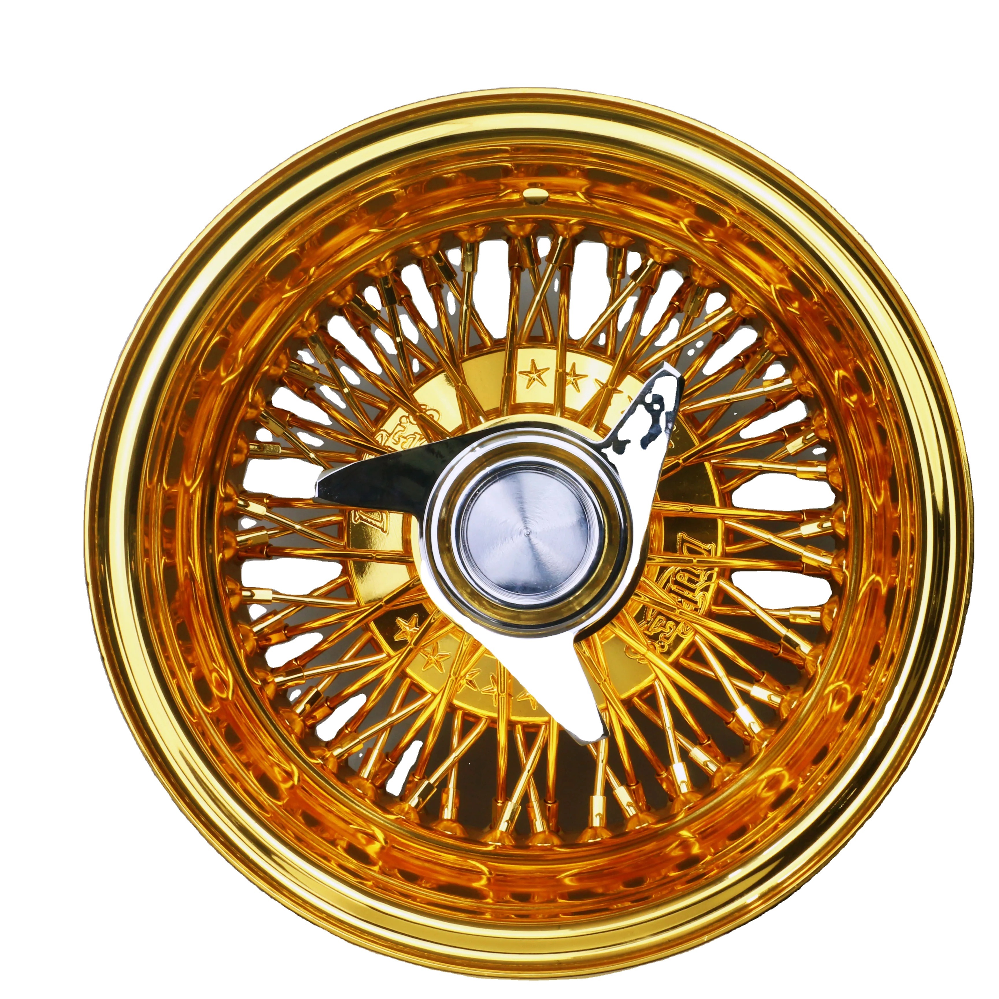 weiya Steel Wire Wheel  golden chrome  Straight Reverse Deep  RIMS 13 14 15 16 17 18 20 22 Inch