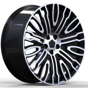 Weiya gloss black with machine face 15 16 17 18 19 20 21 22 23 24 26 inch custom  forged wheels for range rover overfinch