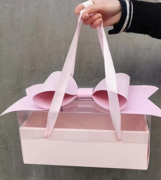 I Love You Flower Gift Boxes Mother Valentines Day Rose Packaging Box Luxury Bow Drawer PVC Flower Box