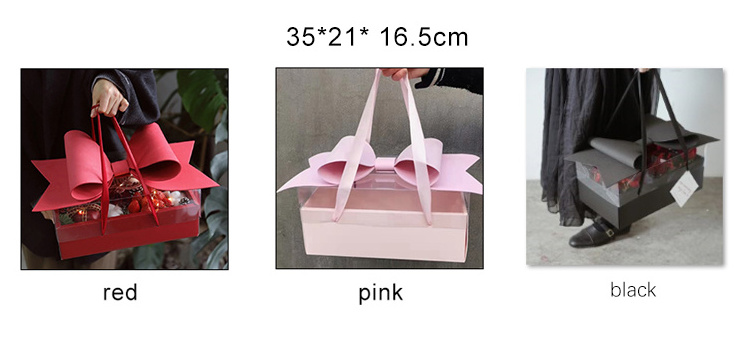 I Love You Flower Gift Boxes Mother Valentines Day Rose Packaging Box Luxury Bow Drawer PVC Flower Box