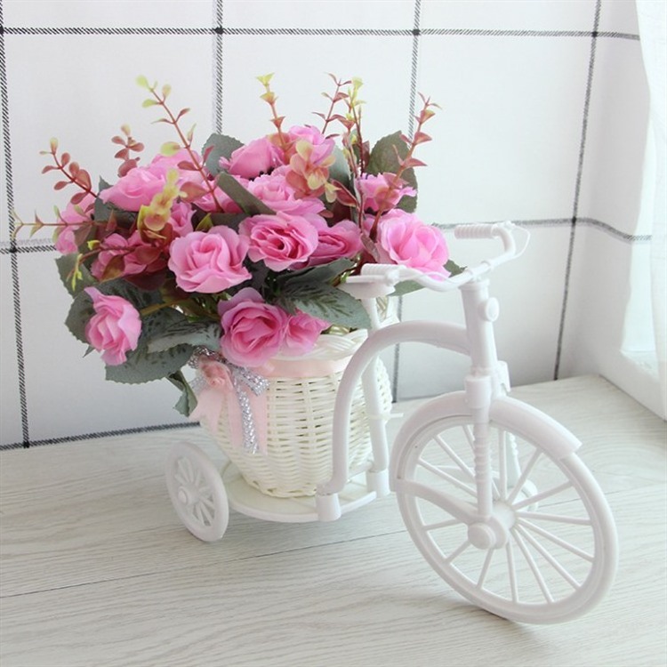 Decoration Hanging Flower Pot Organizer Flower Decoration Home Handmade Rattan Woven Trolley Flower Basket Basket Rattan Floats