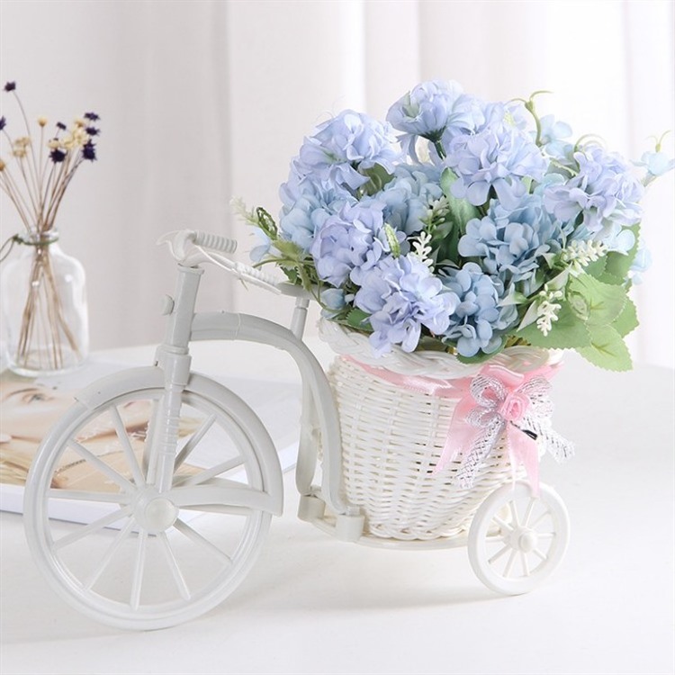 Decoration Hanging Flower Pot Organizer Flower Decoration Home Handmade Rattan Woven Trolley Flower Basket Basket Rattan Floats