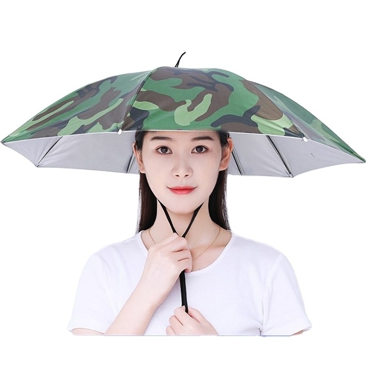 Rain Gear Beach Head Hats Shade Waterproof Camping Fishing Headwear Cap Foldable Outdoor Sunhat  Portable Rain Umbrella Hat