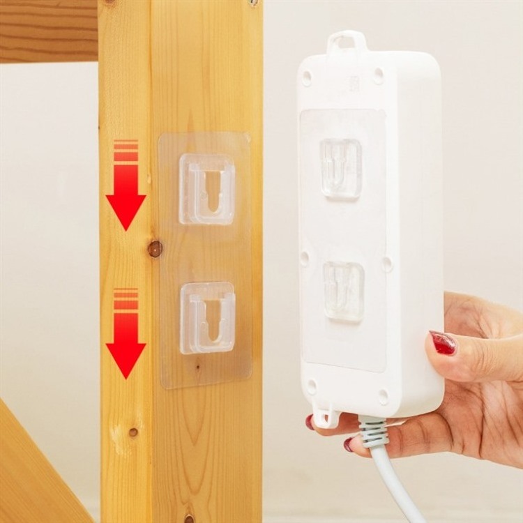 Socket Fixer Organizer self-adhesive plug bracket household Wall-Mounted Sticker Punch-Free Plug Power Outlet Holder