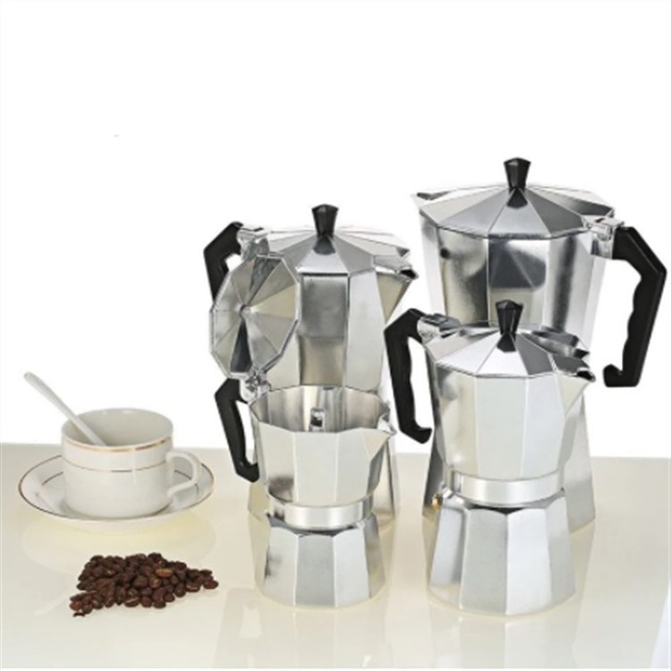 Logo Creative Presents Coffee Maker Pot Home Outdoor Stovetop Cafe Tools Aluminum Mocha Espresso Percolator Coffee Heater Pot