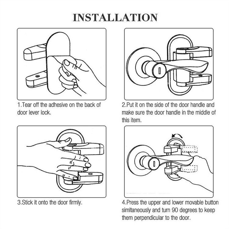 Logo Door Handle Switch Latch MultiFunction Children Safety Protection Buckle Hardware Locks Baby Safety Baby Safety Door Lock