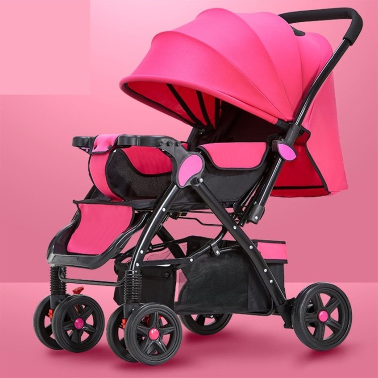 Logo Creative baby tools Portable Travel Baby Carriage Folding Prams Aluminum Frame High Landscape Car Luxurious Baby Stroller