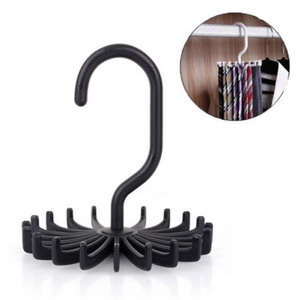 Twirling Scarf Belt HookHolder 20 claw scarf hanger Organizer 360 degree rotatable Ties Clothing Hanger Rack wardrobe storage