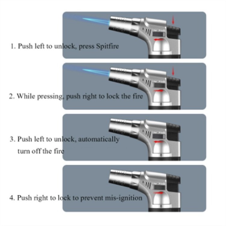 Spitfire Gun Metal Welding Gun Igniter Outdoor Barbecue High-Temperature Lighter Straight Shot Lighter Spray Gun