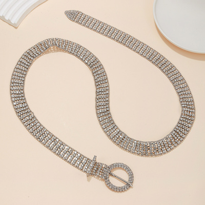 Fashion Women Metal Diamond Rhinestone Women Waist Chain Belt For Dress