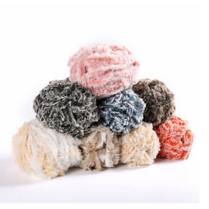 Wholesale Chunky Loop Chenille Yarn With Multiple Colors Soft 100% Polyester Cheap Price Loopy Knitting Yarn