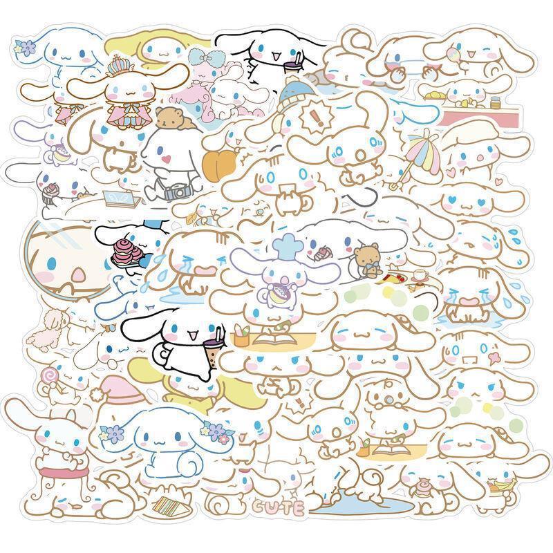 50Pcs Japanese Cute Cartoon Anime Sanrio Kulomi Cinnamon Melody Hello Kitty Pochacco Stickers For Kids