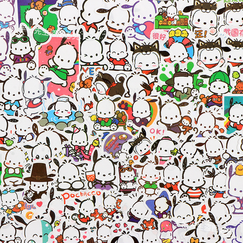 50Pcs Japanese Cute Cartoon Anime Sanrio Kulomi Cinnamon Melody Hello Kitty Pochacco Stickers For Kids