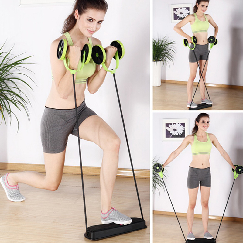 In Door Muscle Exercise Equipment Power Roll Abdominal and all Body Workout Double Wheel Arm Waist Leg Trainer Home Gym Fitness