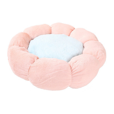 Dog Kennel Flower Round Plush Cat Home Pet Bed Winter Warm Dog Mat