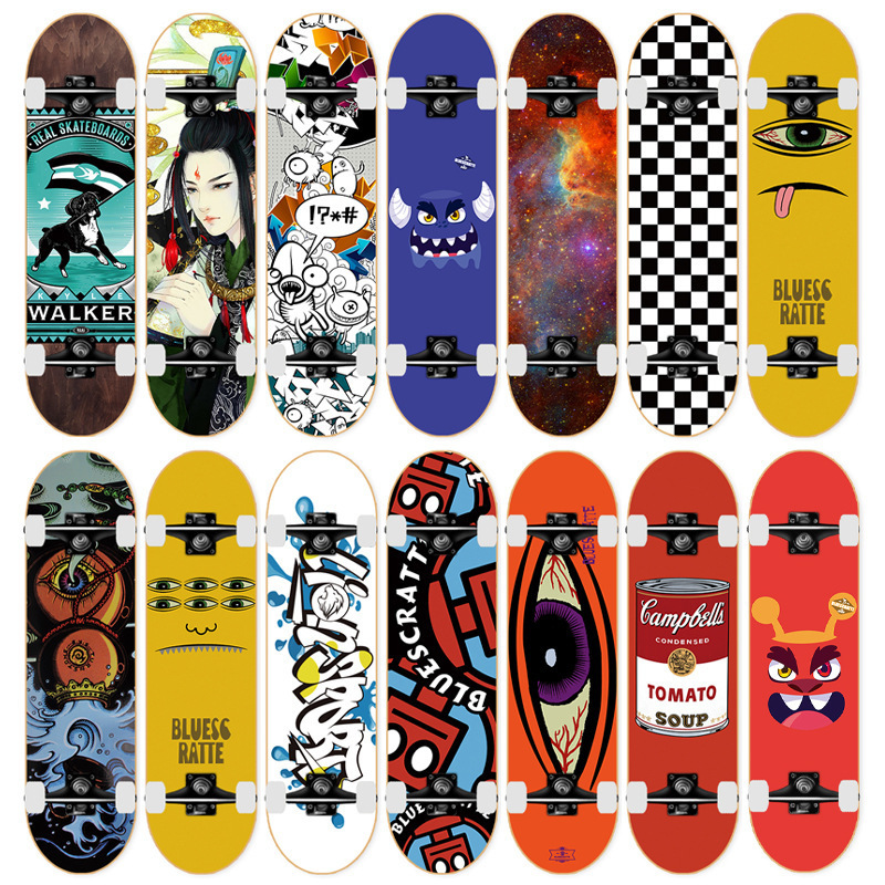 2021 hot sale wholesale skateboard adult deck  pro skate board 7 Layer Maple wood longboard Complete skateboard trucks