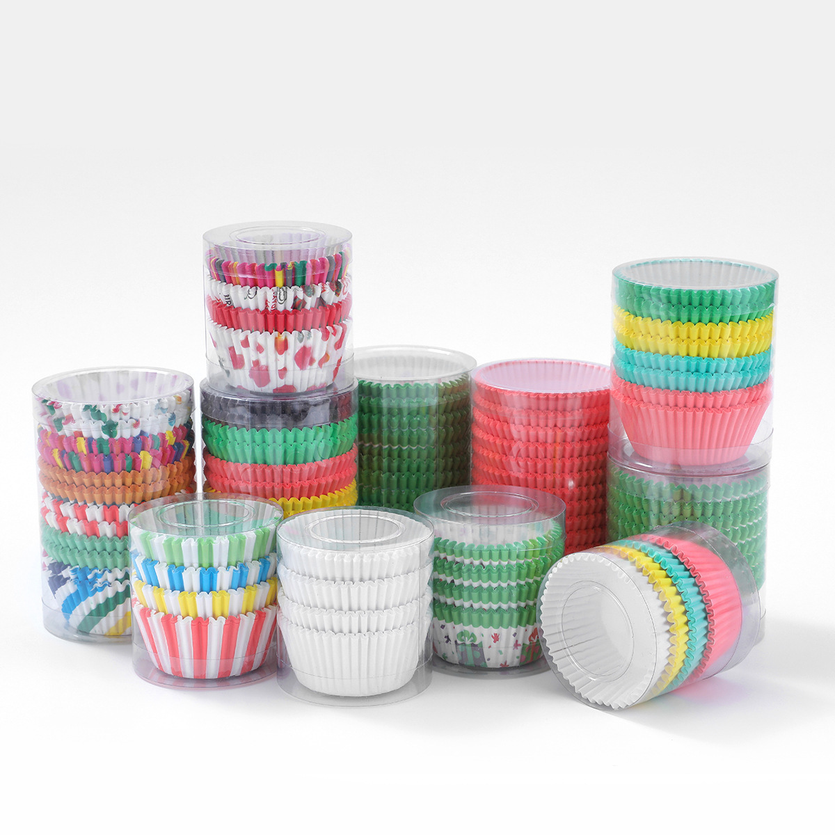 Spot random shipment Cupcake Liners White Black Copper Metallic Cupcake cases Baking Cups food grade paper 50 PVC tube