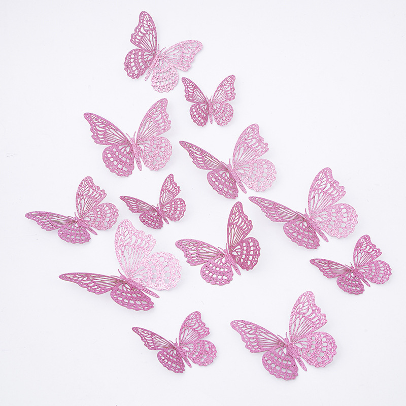 home decoration sticker background art sculpture ornament 3D butterfly wall decor