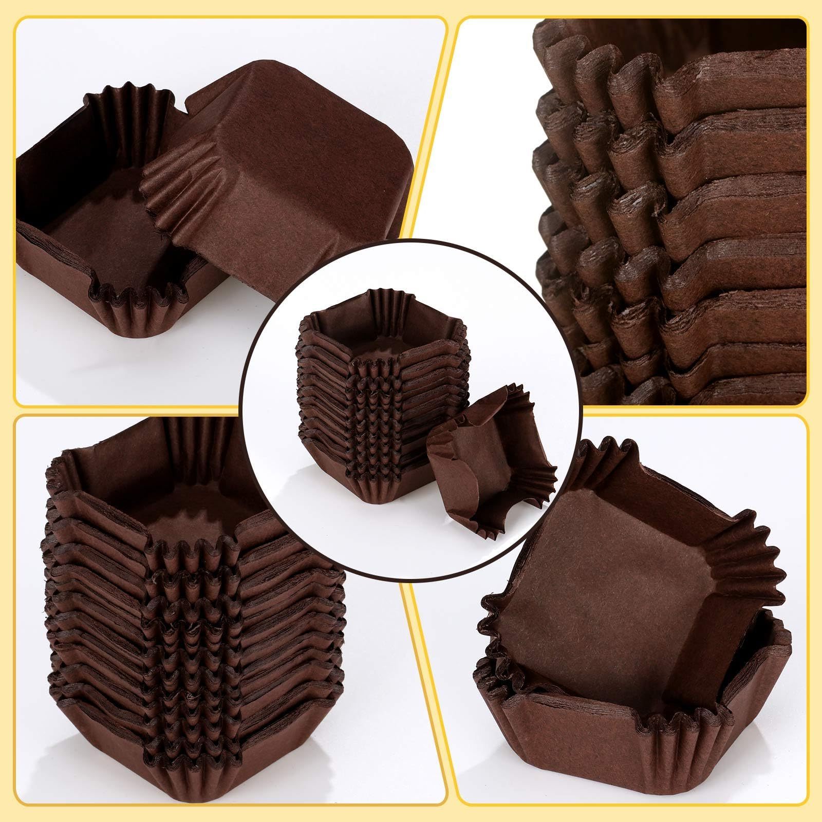 Square Cupcake Liners Disposable Brownie Baking Cups