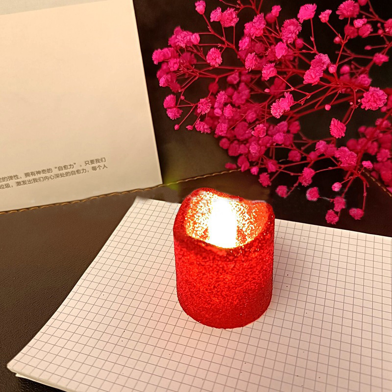 hintcan glitter powder LED candle flameless battery operated tea light tea light for wedding event table centerpiece decor