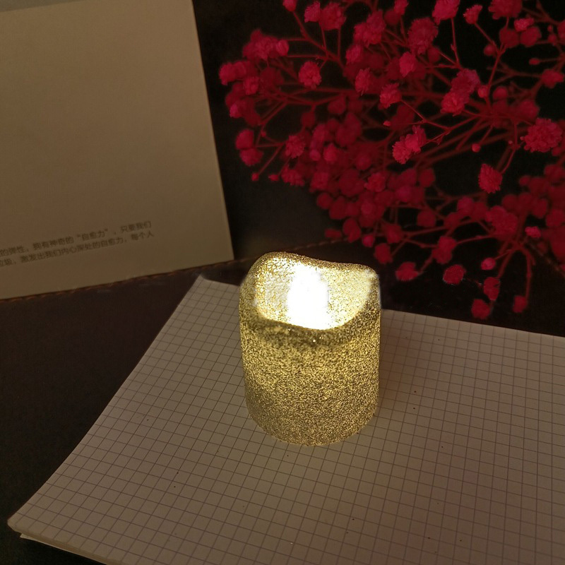 hintcan glitter powder LED candle flameless battery operated tea light tea light for wedding event table centerpiece decor