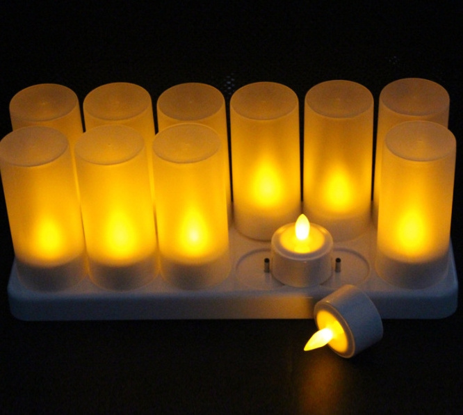 New candles led Flameless Flickering Battery Operated wax candle led tea lights set with remote control