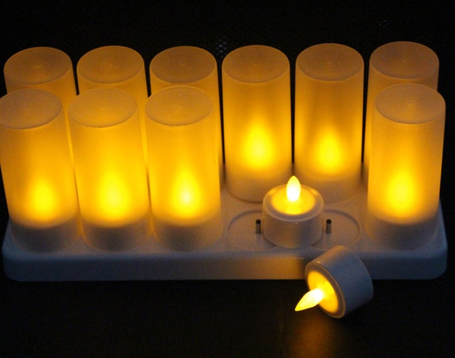 New candles led Flameless Flickering Battery Operated wax candle led tea lights set with remote control