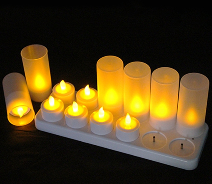 New candles led Flameless Flickering Battery Operated wax candle led tea lights set with remote control