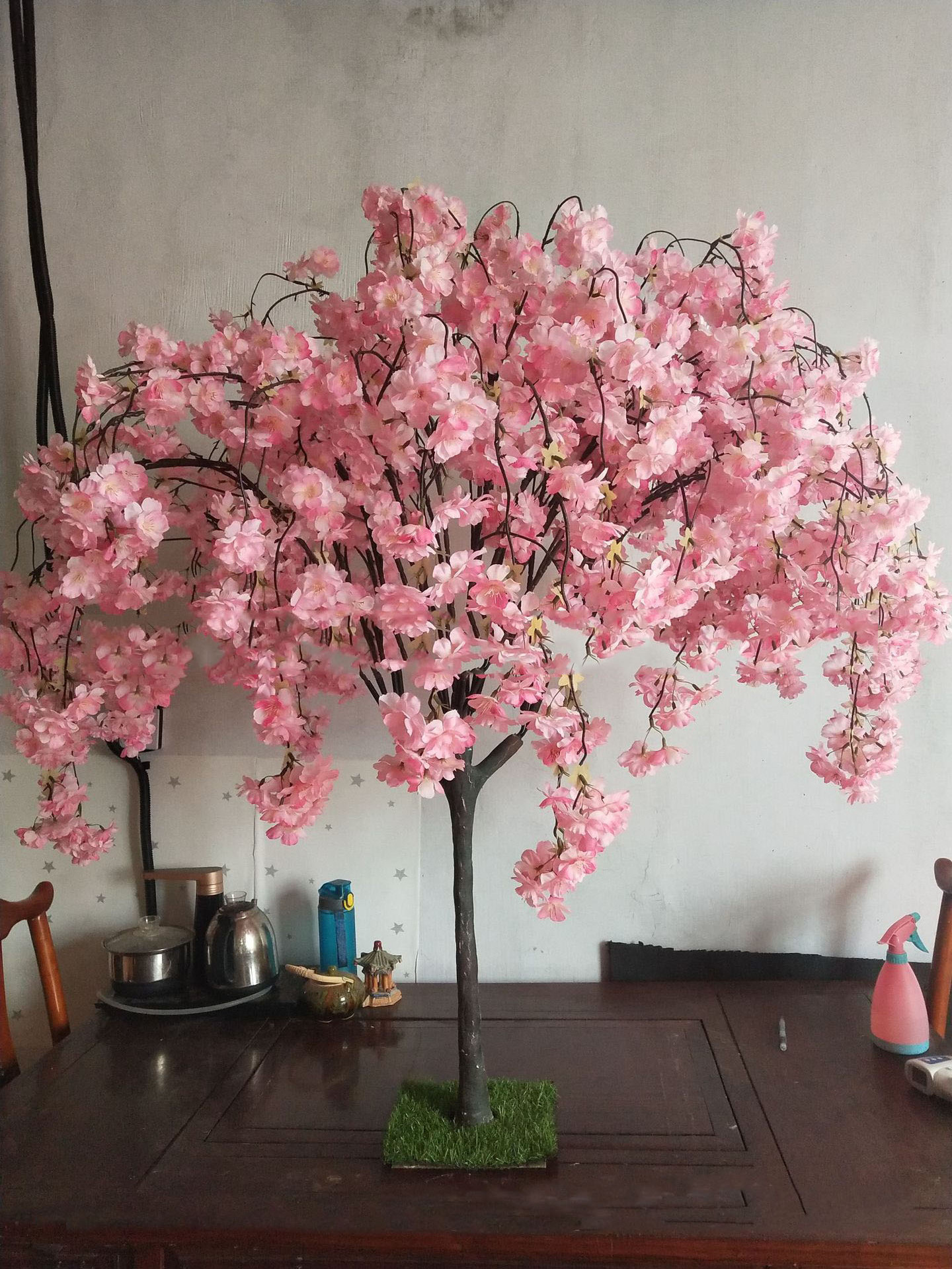 artificial cherry blossom tree centerpieces pink and white silk flower for wedding table decoration