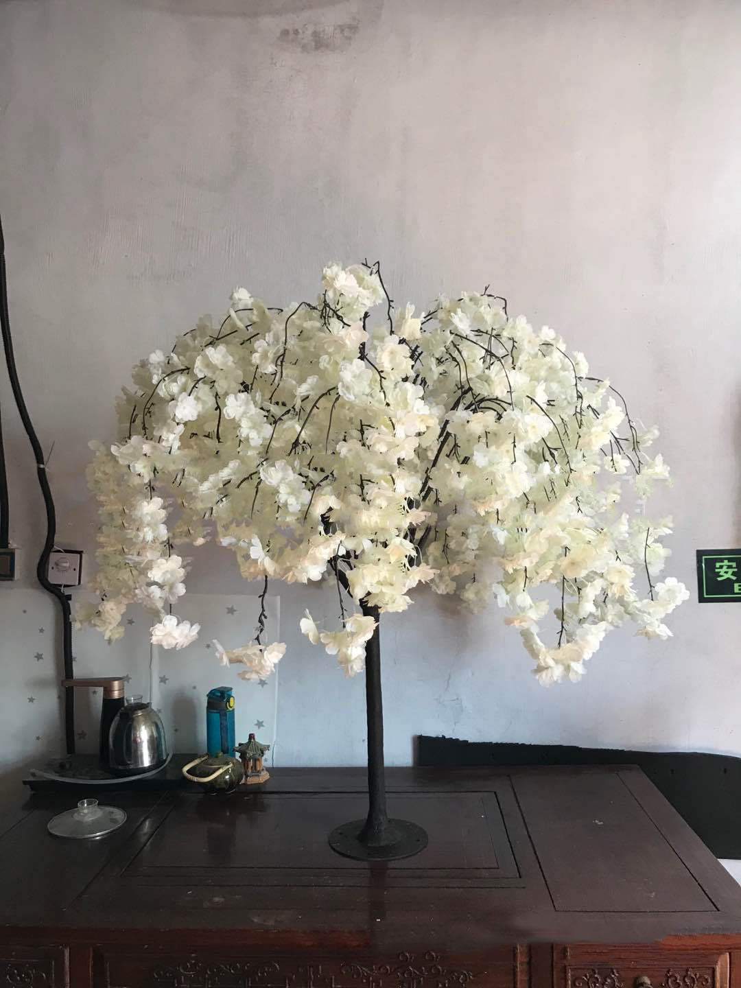 artificial cherry blossom tree centerpieces pink and white silk flower for wedding table decoration