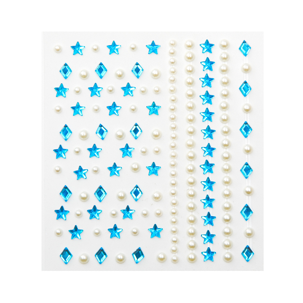 Hisenlee Bling Crystal Acrylic Rhinestones Round Star Mixed Shape Self-adhesion Children Stickers For DIY Nail Face Decorations