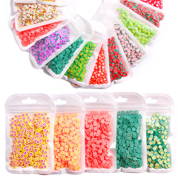 Hisenlee 3D Polymer Slices Fruit Slices DIY Nail Art Slime Supplies Charms Slime Making Kit Decoration Arts Crafts 10g/bag