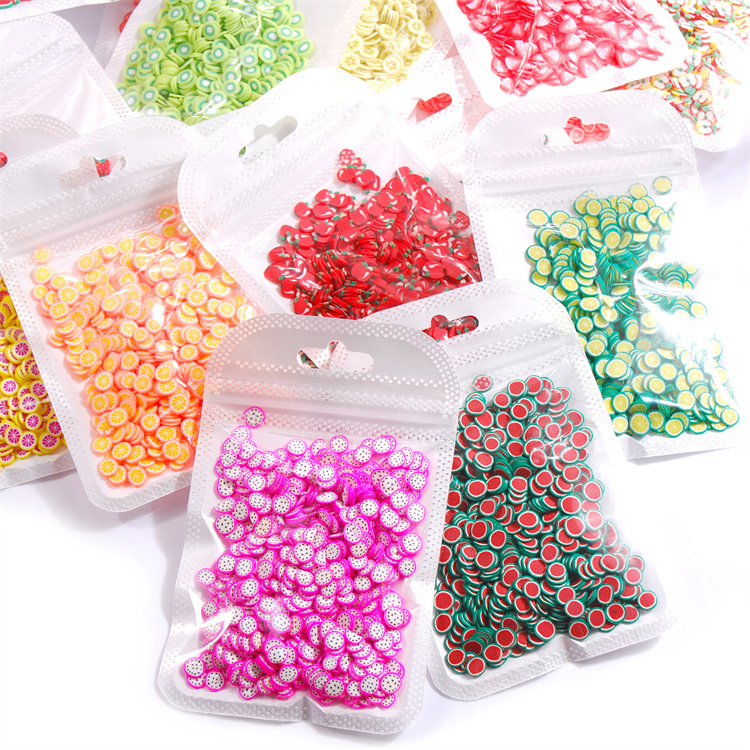 Hisenlee 3D Polymer Slices Fruit Slices DIY Nail Art Slime Supplies Charms Slime Making Kit Decoration Arts Crafts 10g/bag