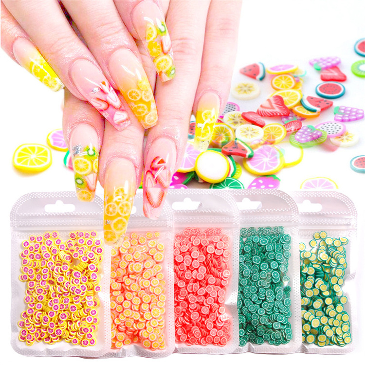 Hisenlee 3D Polymer Slices Fruit Slices DIY Nail Art Slime Supplies Charms Slime Making Kit Decoration Arts Crafts 10g/bag