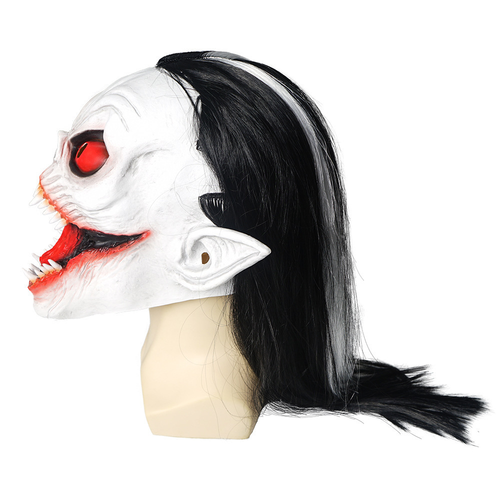 Customization Silicone Masks Vampire Costume Headgear Mobius Half-length Face Mask Halloween Scary Role-playing Latex Mask w Wig