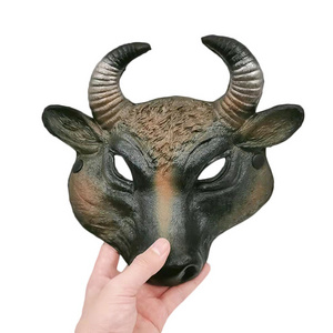 High Quality Spirit Halloween PU 3D Sheep Goat Bone Skeleton Mask Headgear Head Face Cover Cosplay Costume Prop