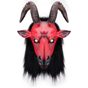 Halloween Costumes Antelope Horror Mask Realistic Red Goat Headgear Dance Show Costume Props Cosplay Halloween Masks