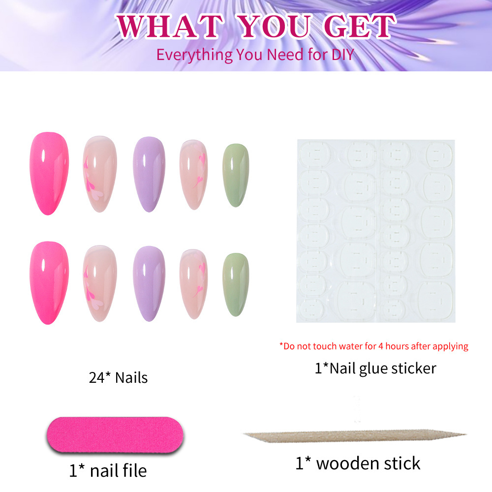 press on nails custom luxury package  wholesale almond nail tips  false nails for Women and girls daily wear can be reused