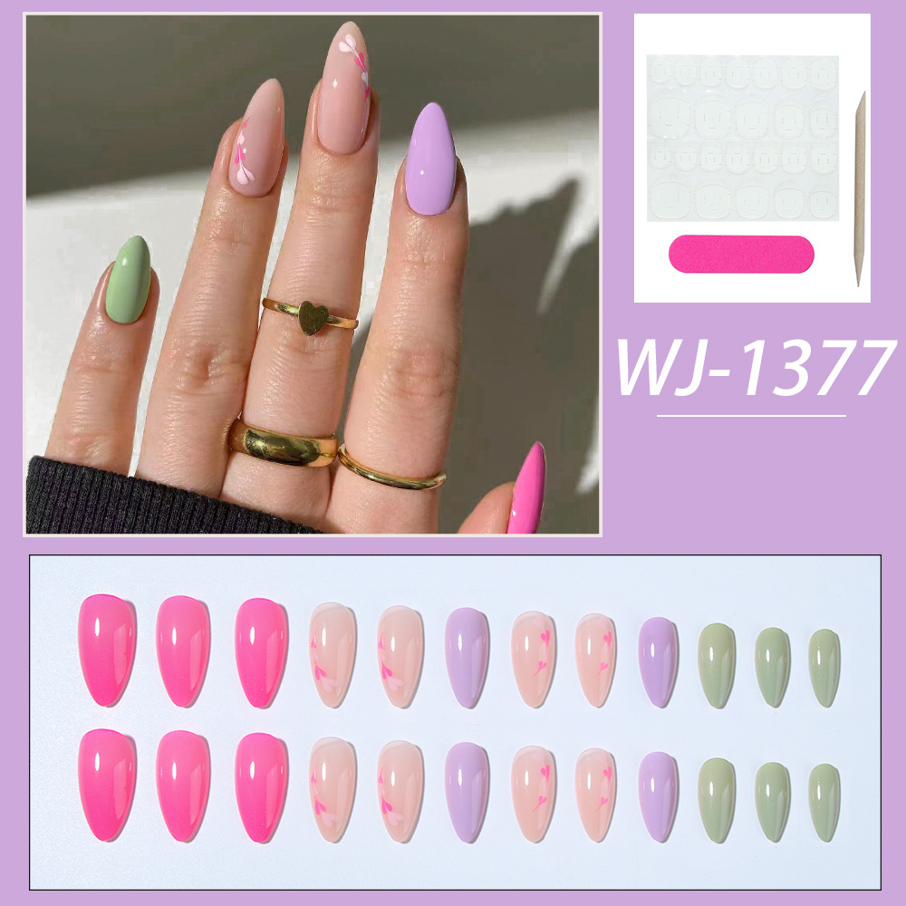 press on nails custom luxury package  wholesale almond nail tips  false nails for Women and girls daily wear can be reused