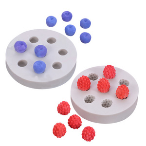 Wholesale Fruit 8 Holes Raspberry/Blueberry Shape Cake Mould Silicone Berry Fondant Mold Cake Decoration